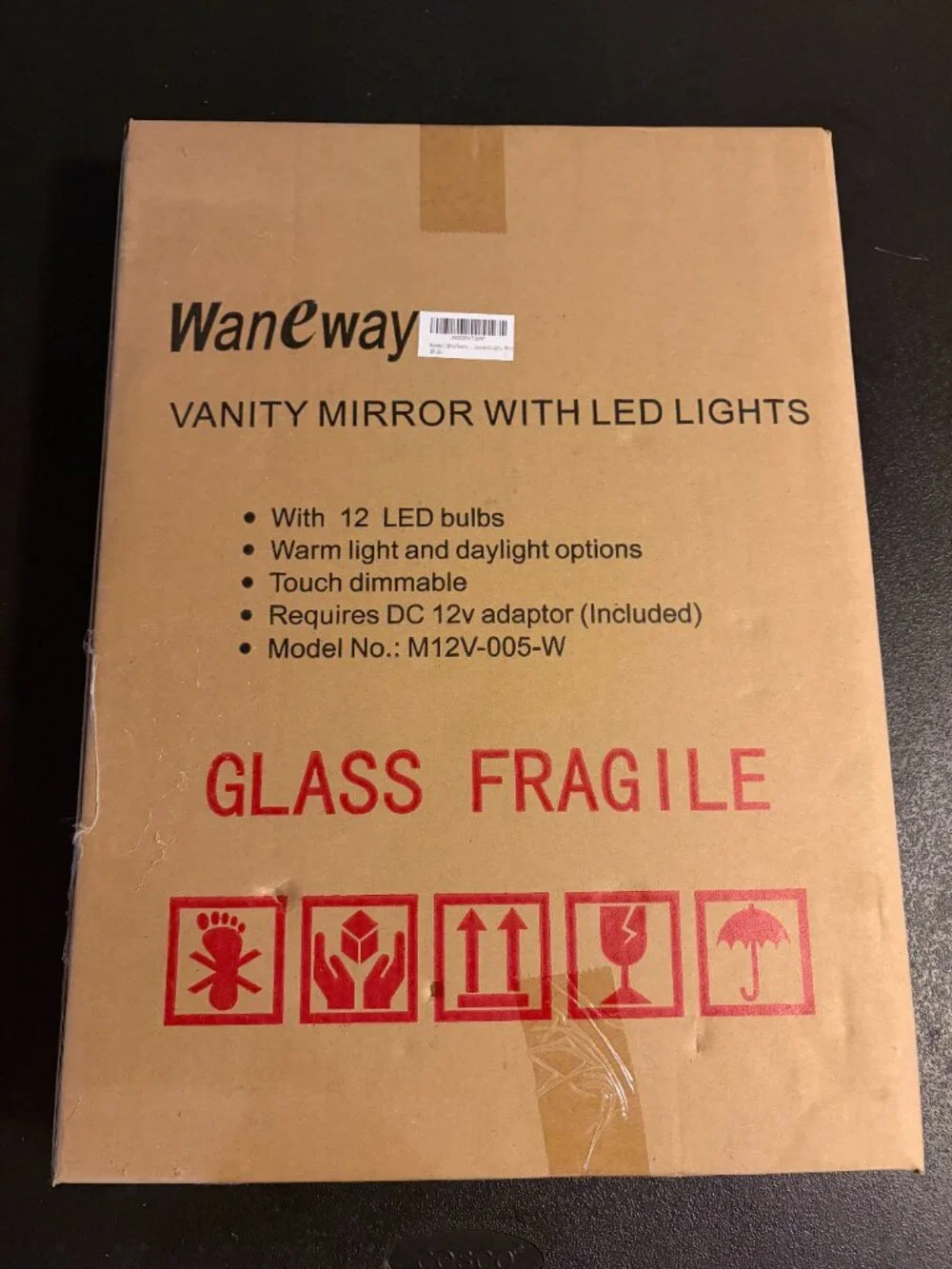 Waneway Hollywood Vanity Mirror 12 Dimmable LED Bulbs New in Box NIB M12V-005